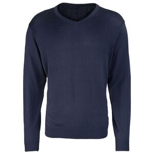 Premier Mens V-Neck Knitted Sweater Sweatshirt Workwear Sizes XS-4XL / Navy
